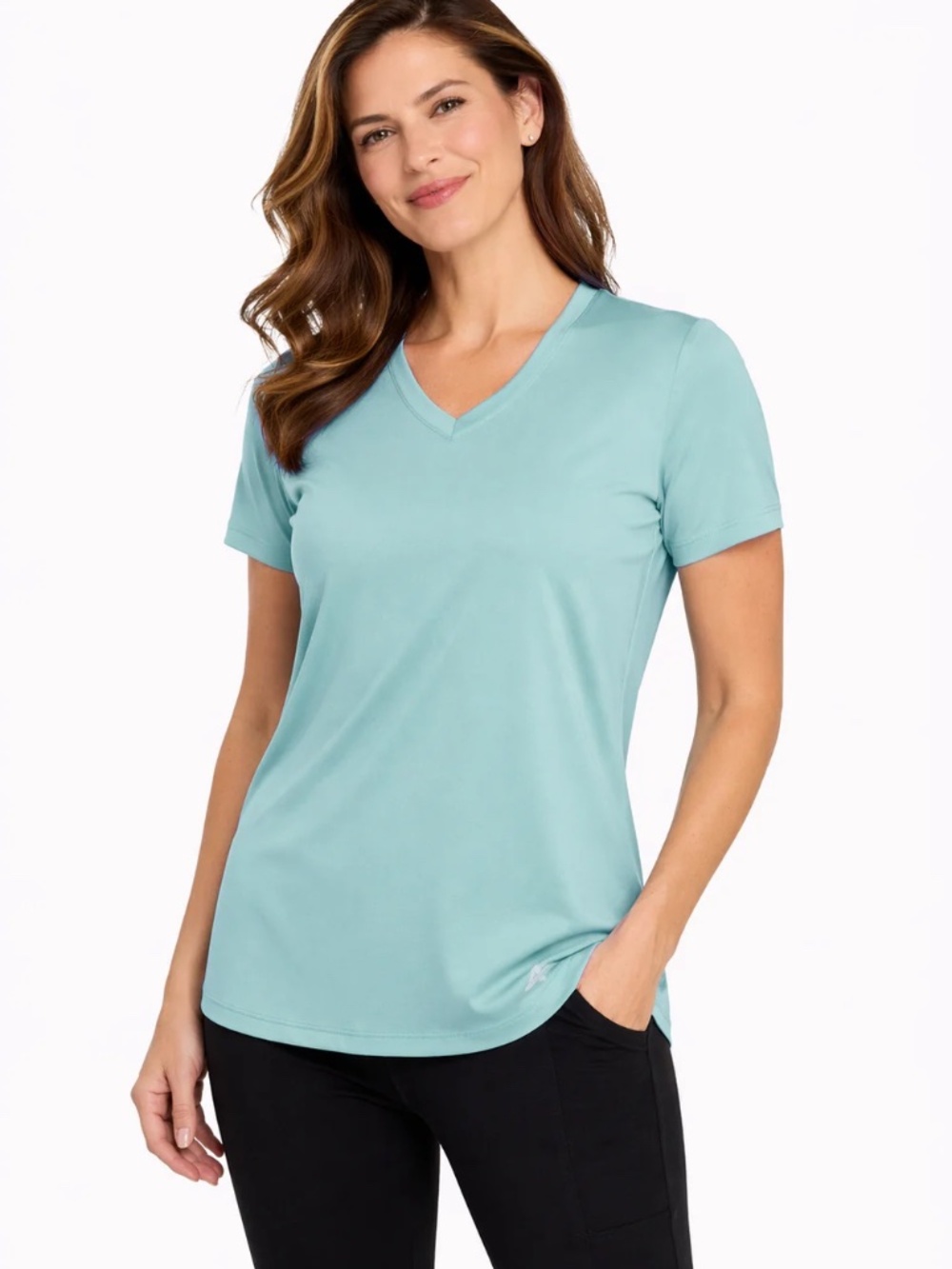 ArcticCool Women's V-neck Shirt Eucalyptus Green Size S